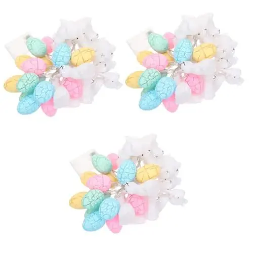 Produktbild: MAGICLULU 3St batteriebetriebene osterlichter Kaninchen Lichterkette LED-Eier-Fee-Licht geschenkideen für ostern geschenkideen ostern Dekor osterei licht innen lichterketten