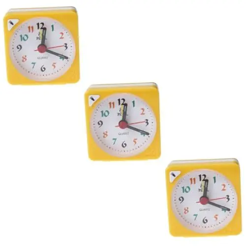 Produktbild: MAGICLULU Reisewecker Gelb Gelb Wecker 3st Quadratische Uhr Tragbare Uhr Tischuhr Optional Wecker Quarzuhr Reisen
