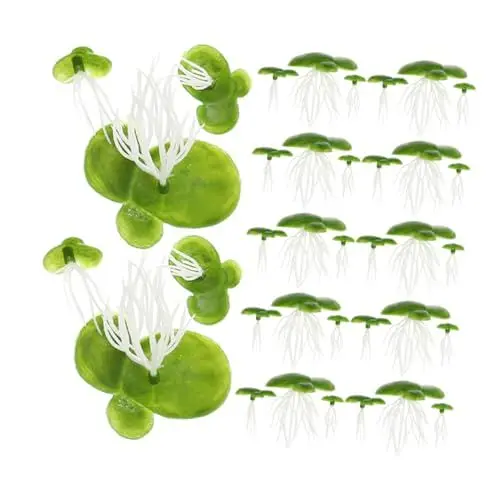 Produktbild: MAGICLULU Aquarium-wasserlinsen-Dekoration 3 Packungen mit Teich-wasserlinsen-zubehör Realistische Schwimmende Pflanzenblätter