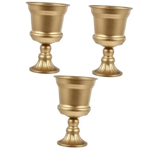 Produktbild: MAGICLULU 3 STK Blumentopf Vase Blumentöpfe Tischplatte aus Metall Trompetenständer Zimmerpflanzentöpfe Tischdekoration Home-Office-Hotel-Dekor Behälter für Blumenarrangements Zylinder Base