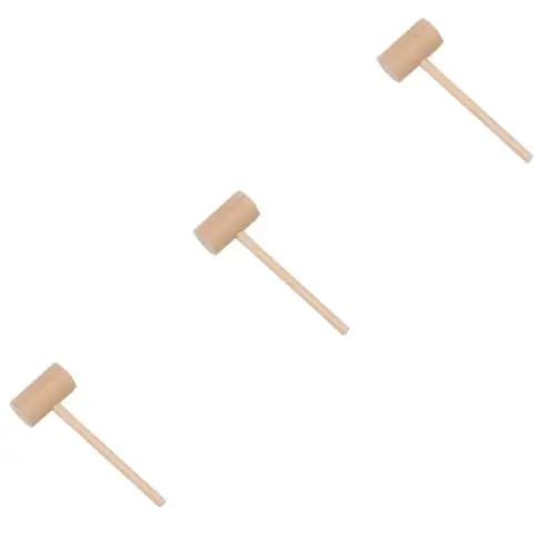 Produktbild: MAGICLULU 3 Sätze Fleischstampfer Meeresfrüchte-Hammer Fleischklopfer Krabbenhammer Mini-krebshammer Hölzern 4 Stück * 3
