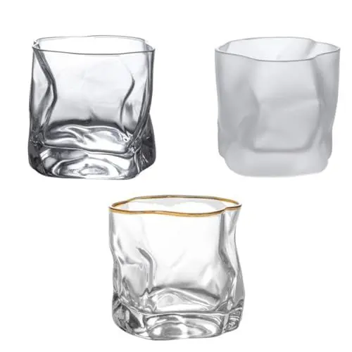 Produktbild: MAGICLULU Whisky-trinkweinglasbecher 3er-set Elegantes Gedrehtes Design Tragbar Widerstandsfähiger Haushaltsgebrauch