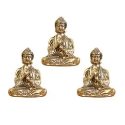 Produktbild: MAGICLULU 3 Stück Mini-Buddha-Yoga-Meditationsstatue Kleine Sitzende Buddha-Skulptur Sitzender Schnitzender Buddha Für Zuhause Büro Desktop-Dekoration
