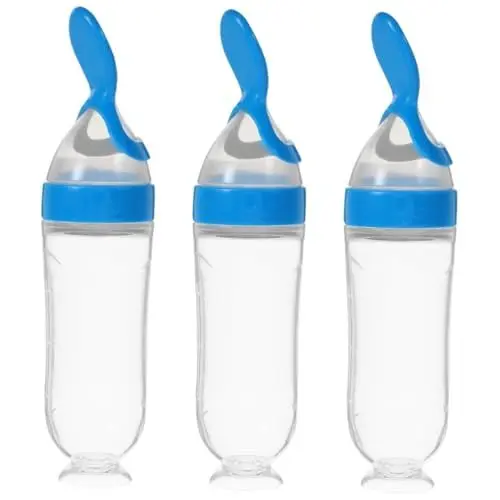 Produktbild: MAGICLULU 3 Stück Silikon Extrusions Fütterlöffel Babynahrungs Fütterungslöffel Fütterungslöffel Quetsch Fütterungslöffel Fütterlöffel Für Babys Von 6–12 Monaten Löffel Für Kieselgel