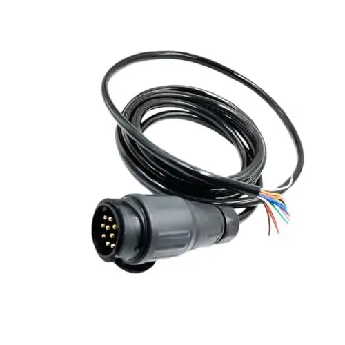 Produktbild: MAGICLULU 3m Polig Adapterkabel Anhängerstecker Mit Rundlochsteckerkabel Elektrischer Für Auto-LKW-anhänger Schuko-stecker Schwarz Kabelbaum