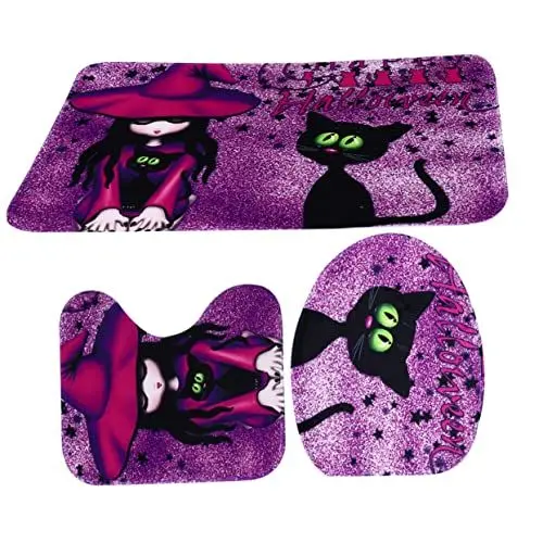 Produktbild: MAGICLULU Toilettenmatten-Set 3-teilig Halloween-Design Badezimmerteppich Saugfähig