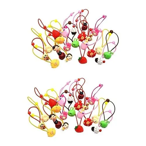 Produktbild: MAGICLULU 48 Stk Haarhalter verschiedene Seil Gummibänder Zubehör Pferdeschwanzhalter Haarbänder haarschmuck elastische Haargummis Haarband für Mädchen Haarsträhnen Haarring Schmuckstücke