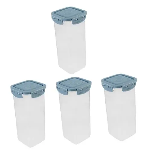 Produktbild: MAGICLULU 4Er-Box Joghurt-Box Kunststoffbehälter Container Gut Joghurtkornglas Joghurtbehälter mit Deckel Siegel Aufbewahrungskiste Kaffeebohnen schärfer Brot Plastik Wiederverwendbar