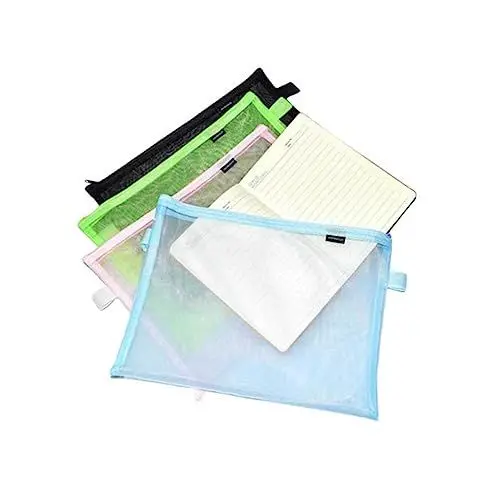 Produktbild: MAGICLULU Mesh Zier Bag Reißverschluss 4 Stück/paket A4 Dokumententasche Mesh Aktentasche Für Büro Schulbedarf