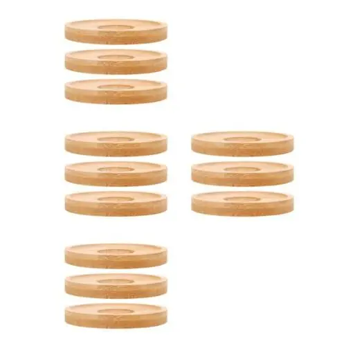 Produktbild: MAGICLULU 4 Sätze Drehbarer Glasboden Rotierendes Glasuntersetzer Whiskyglas Untersetzer Whisky-glasuntersetzer Randgeschirr Für Getränke Rotierende Tassenunterlage Bambus Beige 3 Stück * 4