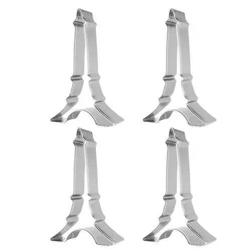 Produktbild: MAGICLULU 4 Stück Backformen für Kuchen Obstkuchen-Kekse Eiffelturm-Cookie-Schablone DIY Formen in Form eines Eiffelturms Fruchtschneider Früchte und Gemüse Keksform Frankreich Schimmel