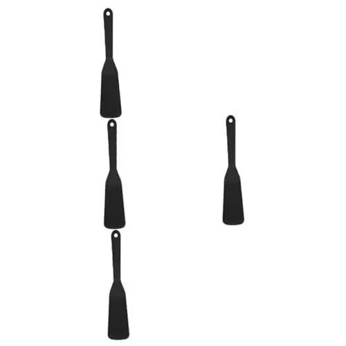 Produktbild: MAGICLULU 4 Stück Bratspatel aus Silikon Pfannkuchenwender Antihaft-Spachtel Wok-Spatel Backform silikonspachtel kochzubehör Silikonspatel antihaftbeschichteter Pfannenwender Kieselgel Black