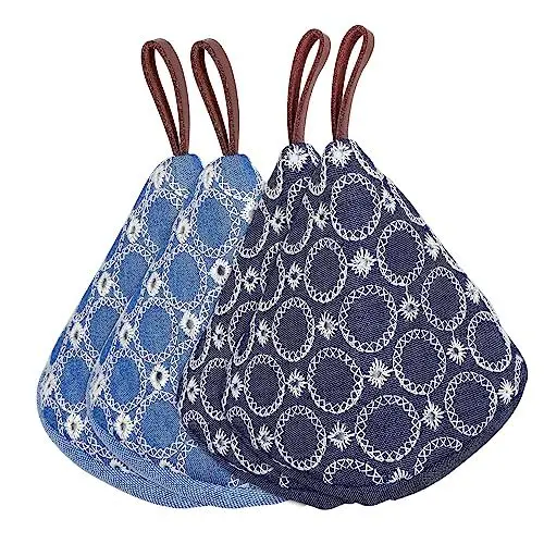 Produktbild: MAGICLULU 4 Stück Handschuhe Kitchen Gloves küchenhandschuh hitzebeständige handschuh Oven Gloves Oven Mitts Cooking Gloves Topflappen für Stickereien Grillhandschuh Ofenhandschuh PU-Leder