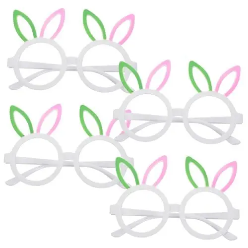Produktbild: 4 Stück Hasenohrbrille Bausätze Osterhasenohren Banner Ostern Osterküken Stuffer Ammer Girlande Tischläufer Zu Ostern Ostereier Schokolade Osterhasenkostüm Plüsch Abs MAGICLULU
