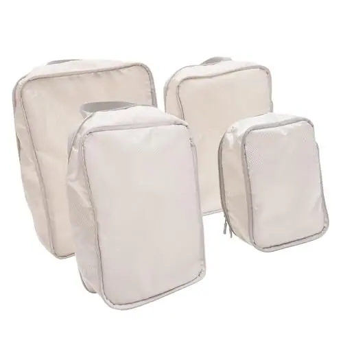 Produktbild: MAGICLULU 4 Stück Kompressionspackwürfel Für Den Handgepäckkoffer Kompressionspackung Verpackungswürfel Große Packwürfel Bester Packwürfel Kofferpackwürfel Zubehör Taschen Polyester Reisen