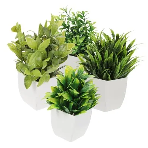 Produktbild: MAGICLULU 4 Stücke Gefälschte Topfpflanzen Für Den Schreibtisch Kleiner Gefälschter Bonsai Künstliche Pflanzenverzierungen Gefälschte Pflanzenornamente Für Die Wohnzimmerdekoration