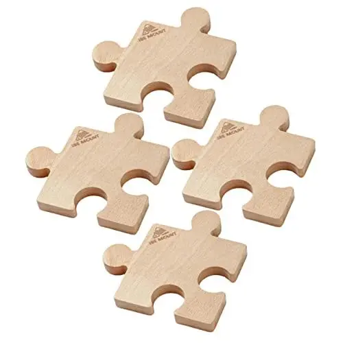 Produktbild: MAGICLULU 4 Stück Puzzle-untersetzer Aus Holz Schale Pads Kaffee Untersetzer Rutschfester Untersetzer Becheruntersetzer Trinken Untersetzer Für Teekannen Wasserbecher Pads Buche Dämmplatten