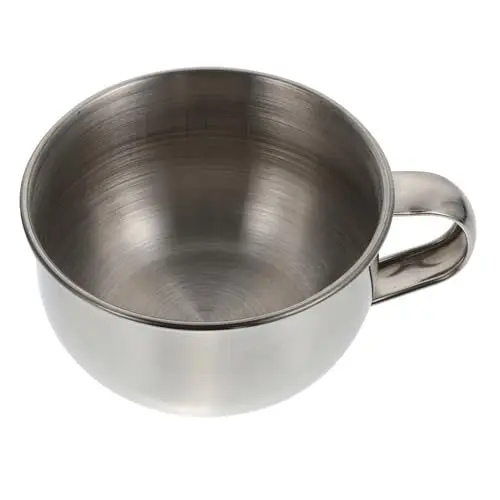 Produktbild: MAGICLULU 4 Stück Rasierseifenschale Rasierschale Mit Griff Becher Aus Seifenschaum Praktische Rasierschale Aus Edelstahl Metallspäne Bart Rostfreier Stahl Einfach Wasche Das Geschirr Mann