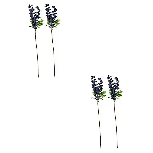 Produktbild: MAGICLULU 4stücke Künstliche Blaubeer-zweige Realistische Dekoration Für Hochzeiten Partys Zuhause Für Tischarrangements Blumensträuße Kreative -projekte