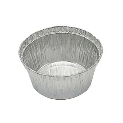 Produktbild: MAGICLULU 50er-packung 120 Ml Alufolienschüsseln Runde Wiederverwendbar-grillschalen Für Kuchen Und Torten Stapelbare Aluminiumfolien-kuchenformen 8 X 3 7 Cm Ohne Deckel