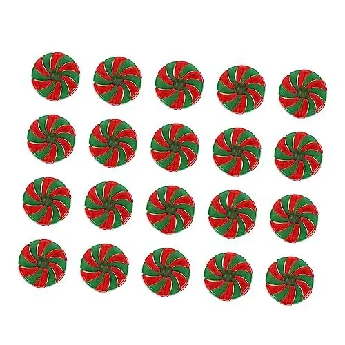 Produktbild: MAGICLULU 50stücke Weihnachtsperlen Dekorative Acrylperlen Für Bastelprojekte Rund Weihnachtsbaum Süßigkeiten Design Hochwertige Basteldeko Für Festtage