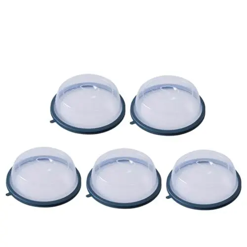 Produktbild: MAGICLULU 5 Stk Frischhaltefolie aus Silikon einfache Cover Lebensmittelabdeckung abdeckung mikrowelle frischhaltehaube Schutzabdeckungen Gemüsedeckel Kieselgel Blue Wiederverwendbar