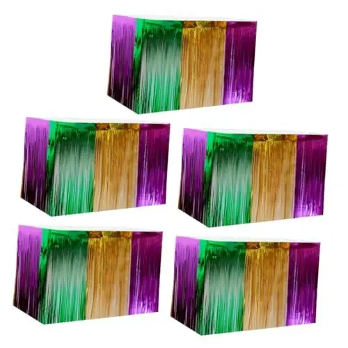 Produktbild: MAGICLULU 5st Karneval Tischrock Quastenvorhang Partytischrock Glänzender Tischrock Weihnachtsdekorationen Party Bunter Vorhang Braut Hintergrund Das Haustier Hochzeit