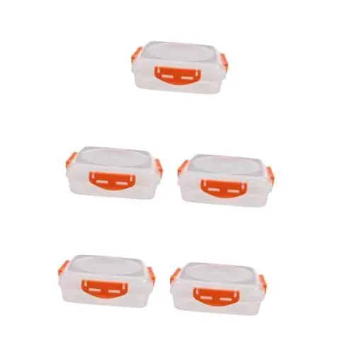 Produktbild: MAGICLULU 5st Lebensmittelhalter Aufbewahrungsbehälter Für Salat Aufbewahrungsbehälter Für Gemüse Küchenhalter Luftdichter Aufbewahrungsbehälter Für Lebensmittel Obstbehälter Orange Plastik