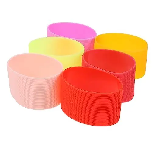 Produktbild: MAGICLULU Silikon-flaschenhüllen-set 6-teilig Isolierte Baby-flaschenhüllen – Schützende Dekorative Flaschenhüllen