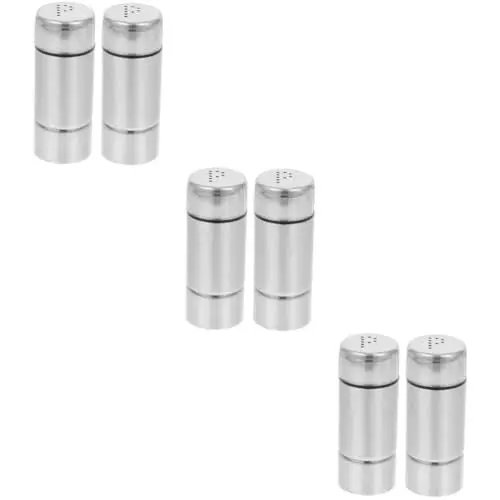 Produktbild: MAGICLULU 6 Stück Gewürzflasche Pfefferstreuer Küchengewürzflaschen Stahl-Gewürzdosen Stahl-Gewürztopf Gewürzstreuer Flasche Salz Pfeffer Grill Edelstahl Kaffeepulver