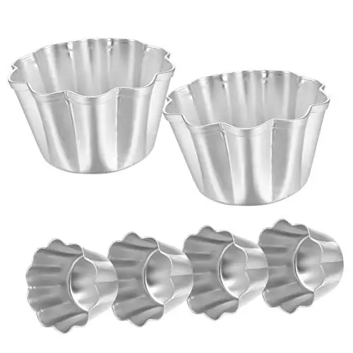 Produktbild: MAGICLULU Kuchenformen 6-teiliges Backform-set Aus Metall Antihaftbeschichtete Puddingformen Zum Dämpfen Von Cupcake-pfannen