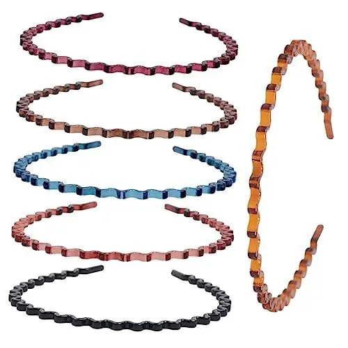Produktbild: MAGICLULU 6stücke Wellenförmige Haarreifen Aus Resin Für Damen Praktische Badekopfbänder Verschiedenen Farben Für Sport Und Gesichtspflege