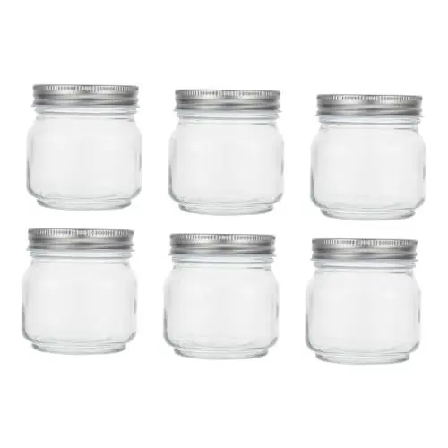 Produktbild: MAGICLULU 6st Maurerglas Glas Jar Mit Deckel Einmachglas Becher Vorratsbehälter Glas Marmeladendose Gewürzglas Sturzgläser Schraubdeckelglas Glasdose Sturzglas Mousse Verschlossene Flasche