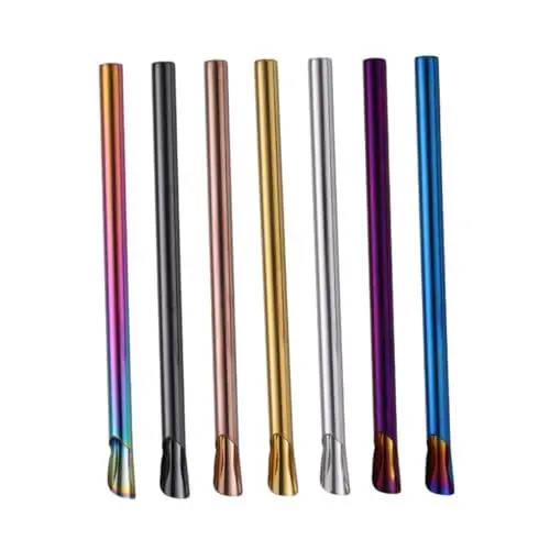 Produktbild: MAGICLULU 7st Metallstrohhalme Wiederverwendbar Bubble Tea Strohhalme Kaffeerührer Strohhalme Aus Edelstahl Strohhalme Für Wiederverwendbare Strohhalme Klarer Becher Smoothie Perlmilchtee
