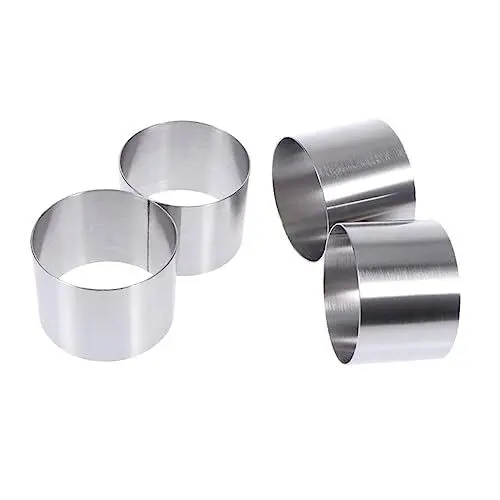 Produktbild: MAGICLULU 2 Sets Mousse Dessert Backwerkzeug Aus Edelstahl Runde Mini-kuchen Zum Backen Leicht Zu Reinigen 4 Stück * 2