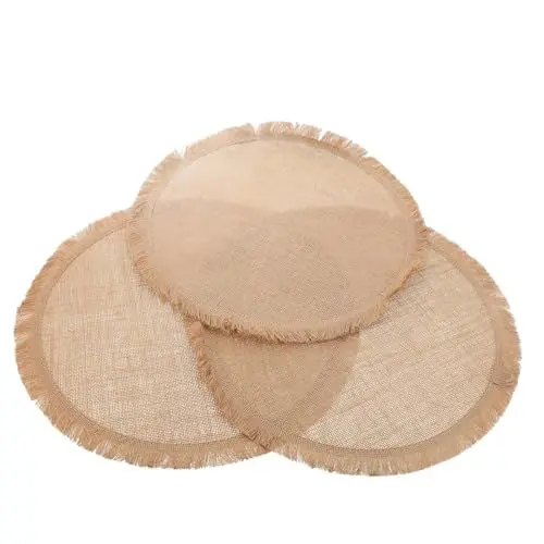 Produktbild: MAGICLULU Tischset-Set 8-teilig Rund 30 X 40 cm Für Kaffeebar Tischset Für Den Außenbereich Wellenspitze Sackleinenstoff Küche Esszimmer