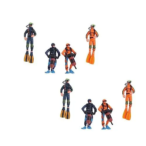 Produktbild: MAGICLULU 8 Stücke PVC Taucher Ornamente Schreibtischdekoration für Sandtische und Aquarien Langlebig für Kinder und Tauchkurse Lehrreiche Modelle