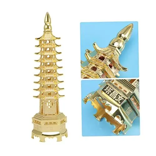Produktbild: MAGICLULU Berühmte Gebäude-handwerksfigur 9-lagige Legierung Wen Chang Tower Goldmetall Heimdekoration Künstlerisches Handwerk Exquisites Design Für Jedermann