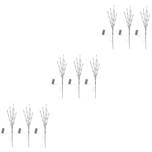 Produktbild: MAGICLULU 9 Stk Leuchter Bodenvasen Dekorativ Hoch Batteriebetriebener Ast Blumenarrangement Zweig Licht Künstliche Zweige Lampendekor Für Zu Hause Geäst Schreibtisch Kunststoff Putze Es Led