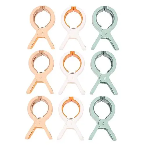Produktbild: MAGICLULU Handtuchhalter-Clip-Set – 9-teilig – Strandclips Quilt-Clip Handtuchklemme Pp-Kunststoff Für Zuhause Reisen Leichtes Robustes Design