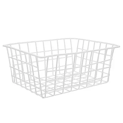 Produktbild: MAGICLULU Aufbewahrungskorb Für Gefrierschrank Snack Gefrierkörbe Aus Draht Silikon Überschuhe Tiefkühlkorb Metallkörbe Drahtkorbbehälter Eisen Mülleimer Kühlschrank Weiß