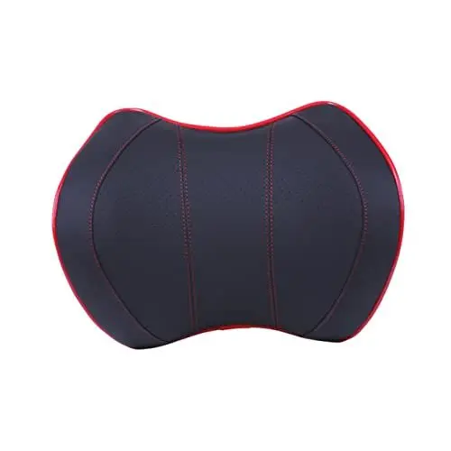Produktbild: MAGICLULU Autositz Nackenkissen Für Das Fahren Memory Foam Kopfstütze Auto Rücksitz Kissen Schwarz Rot Bequem Und