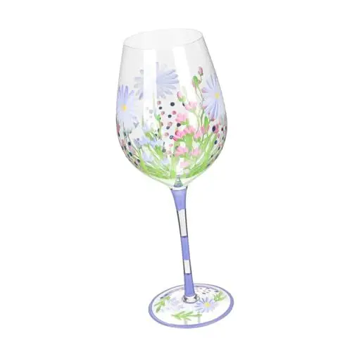 Produktbild: MAGICLULU Bemaltes Blumenweinglas Limonadenbecher Sonnenblumen-Weingläser wassergläser bunt trinkglas bunt Blumendekoration bemalte Weingläser Champagnerglas Weinglas auf Fuß Martini Flöte