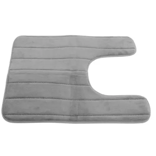 Produktbild: MAGICLULU Weiche Memory Foam-bodenunterlage 50 X 60 cm Dunkelgrau rutschfest U-förmiger Toilettenvorleger Badezimmerteppich Leicht Zu Reinigen