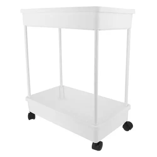 Produktbild: MAGICLULU Lagerregal 2-stufiger Rollwagen Mit Rädern Für Küche Badezimmer Büro Schlafzimmer