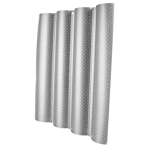 Produktbild: MAGICLULU -baguette-backblech Mit Antihaftbeschichtung Wellenförmige Brotbackform Für Französisches Baguette Für Zuhause Und Backshops Silber Große