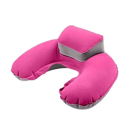 Produktbild: MAGICLULU Aufblasbares Reisekissen Für Unterwegs Ergonomisches Nackenkissen Rosy Für Flugzeug Auto Und Camping Leicht Und Praktisch Mit Einstellbarem Luftdruck Bequem Und Tragbar