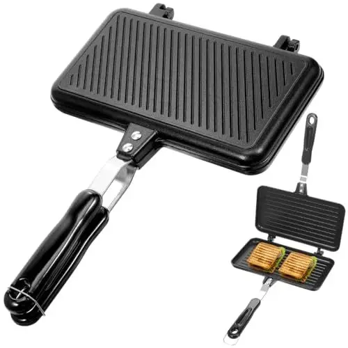 Produktbild: SHERCHPRY Ridge Monkey Toaster Xl Doppelseitige Bratpfanne Gegrillter Käsehersteller Antihaft-Sandwich-Maker Flip- Für Frühstückstoastwaffeln Toast Maker