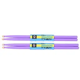 Produktbild: MAGICLULU Drumstick Pink Silent Drumsticks 2 Paar 5A Ahornholz Drumsticks Percussion Drumsticks Holzspitze Drumsticks Für Schlagzeuger Anfänger (Lila) Lila Drumsticks Leucht Sticks Schlagzeug