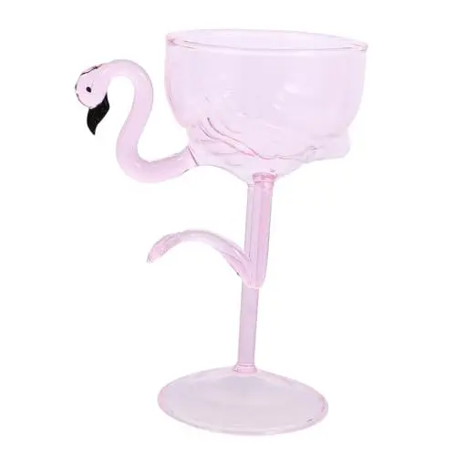 Produktbild: MAGICLULU Flamingo-likör Aus Glas Brautdusche Kelch Weinglas Für Party Sauberes Glas Hohes Glas Cocktail Glas Flamingo-weinbecher Cocktailbecher Aus Glas Glasbecher Mit Fuß Trinkglas